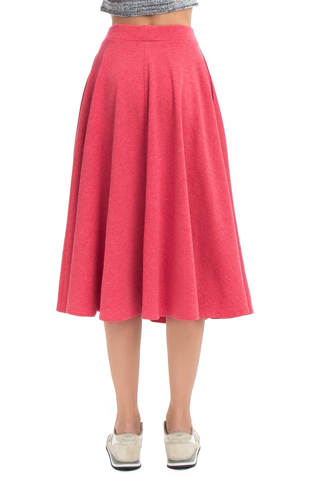 Хлопковая миди-юбка с посадкой на талии