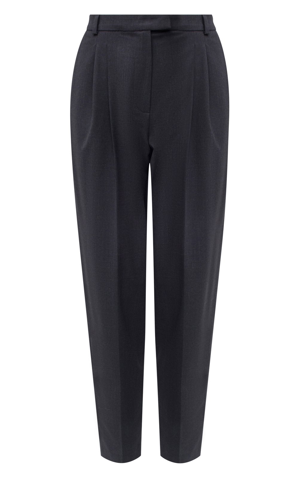Брюки из костюмной шерсти темно-серого цвета