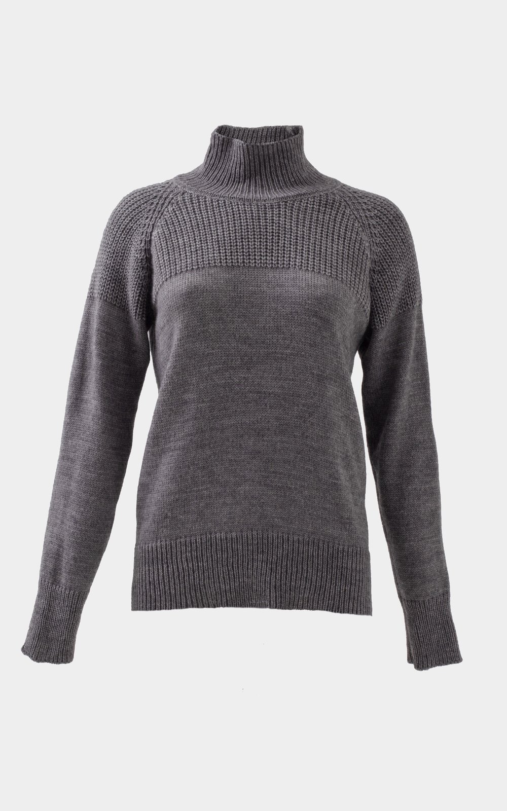 Фактурный свитер темно-серого оттенка из смесовой шерсти