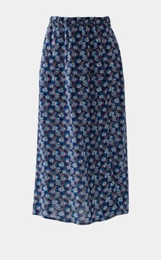 Юбка с боковым разрезом в мелкий цветочный принт