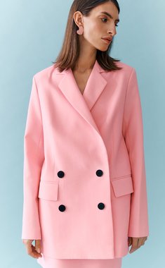 Двубортный жакет оттенка Crystal Rose